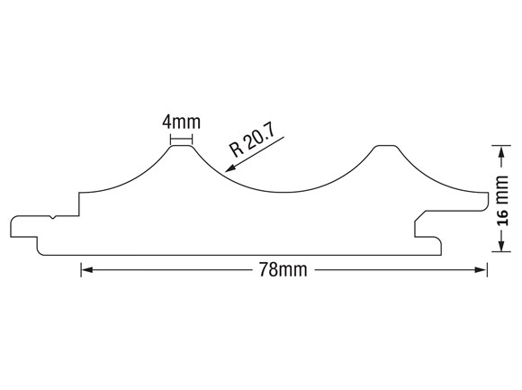 contour curved wall bead cirque gp interior american oak veneer 2700x39x16